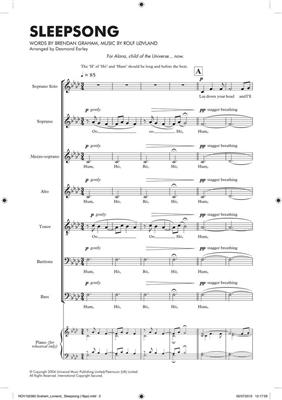 Brendan Graham: Sleepsong (Soprano/SSATBB A Cappella): (Arr. Desmond Earley): Gemischter Chor A cappella