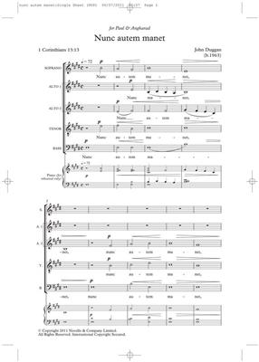 John Duggan: Nunc Autem Manet (Novello New Choral Series): Gemischter Chor mit Begleitung