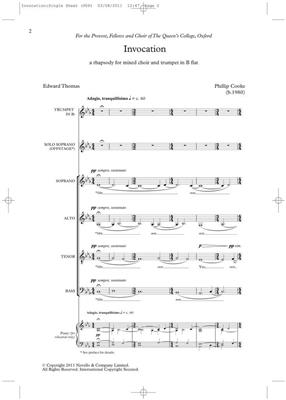 Phillip Cooke: Invocation (Novello New Choral Series): Gemischter Chor mit Begleitung