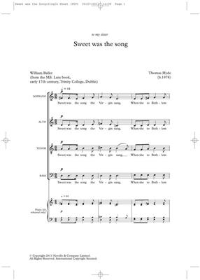 Thomas Hyde: Sweet Was The Song (Novello New Choral Series): Gemischter Chor mit Begleitung