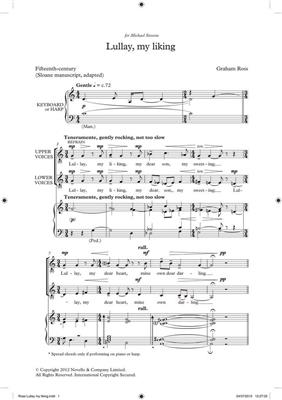 Graham Ross: Lullay My Liking (Novello New Choral Series): Frauenchor mit Klavier/Orgel