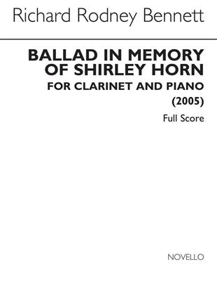 Richard Rodney Bennett: Ballad In Memory Of Shirley Horn: Klarinette mit Begleitung
