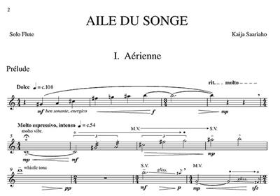 Kaija Saariaho: Aile Du Songe: Flöte Solo