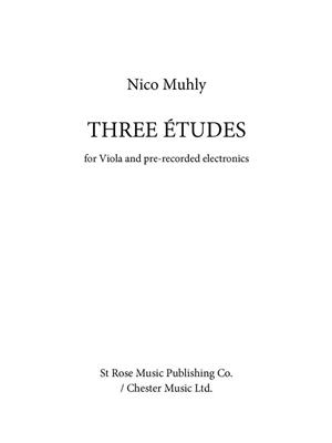 Nico Muhly: Three Études For Viola: Viola Solo