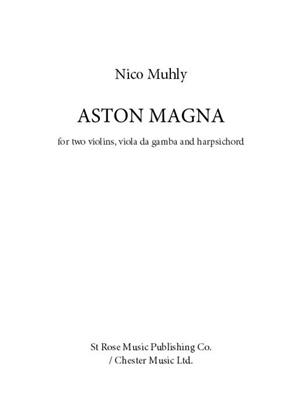 Nico Muhly: Aston Magna: Kammerensemble