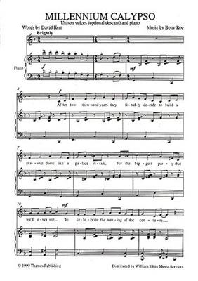 Betty Roe: Millennium Calypso: Gemischter Chor mit Klavier/Orgel