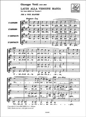 Giuseppe Verdi: Laudi Alla Vergine Maria: Frauenchor A cappella