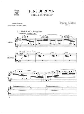 Ottorino Respighi: Pini Di Roma. Poema Sinfonico Per Orchestra: Klavier vierhändig