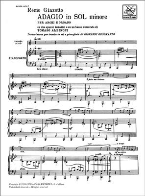 Tomaso Albinoni: Adagio In Sol Min. Per Archi E Organo: Trompete mit Begleitung