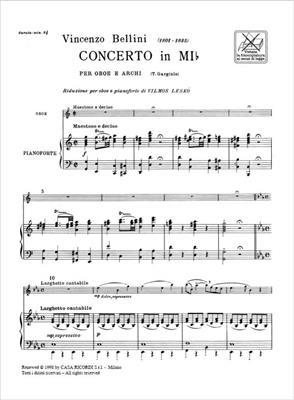 Vincenzo Bellini: Concerto In Mi Bemolle Per Oboe E Archi: Oboe mit Begleitung