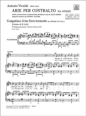 Antonio Vivaldi: Arie Per Contralto-Mezzosoprano Da Opere: Gesang mit Klavier