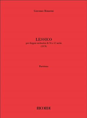 Giacomo Manzoni: Lessico: Orchester
