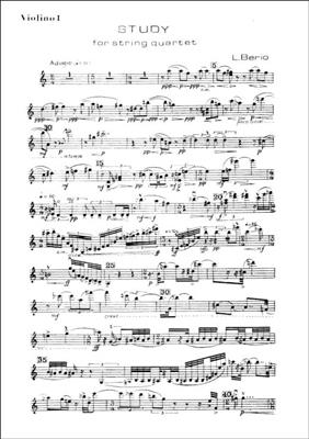 Luciano Berio: Study: Streichquartett