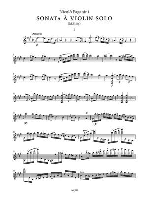 Nicolò Paganini: Sonata à violin solo (M.S. 83): Violine Solo