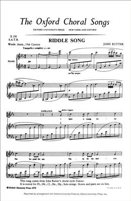 John Rutter: Riddle Song: Gemischter Chor mit Klavier/Orgel