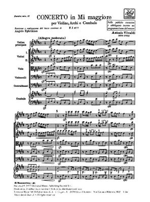 Antonio Vivaldi: Concerto Per Vl., Archi E B.C.: In Mi Rv 268: Violine Solo