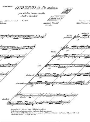 Antonio Vivaldi: Concerto Per Vl. Archi E B.C.: In Re Min. 'Senza: Violine Solo
