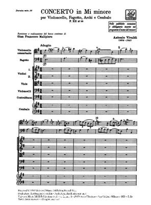 Antonio Vivaldi: Concerto Per Violoncello, Fagotto, Archi, BC Rv409: Kammerensemble