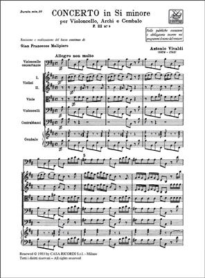 Antonio Vivaldi: Concerto In Si Min. RV 424: Cello mit Begleitung