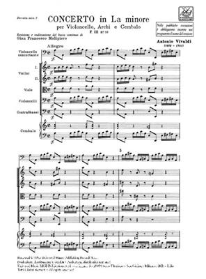 Antonio Vivaldi: Concerto In La Min. RV 419: Cello Solo