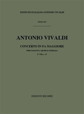 Antonio Vivaldi: Concerto per Fagotto, Archi e BC in Fa Rv 486: Fagott mit Begleitung
