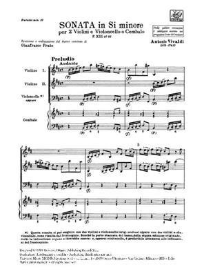 Antonio Vivaldi: Sonata per 2 violini e BC in Si Min Rv 79: Streichtrio