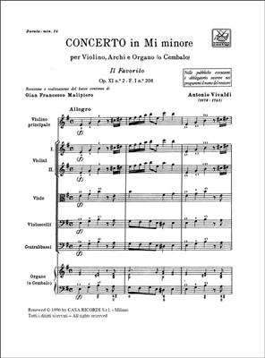 Antonio Vivaldi: Concerto In Mi Min. 'Il Favorito': Violine Solo