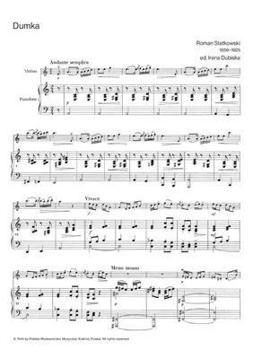 Roman Statkowski: Dumka MS 83: Violine mit Begleitung