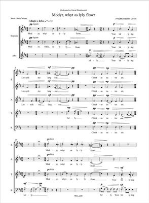 Joseph Phibbs: Modyr, whyt as lyly flowr: Gemischter Chor mit Klavier/Orgel
