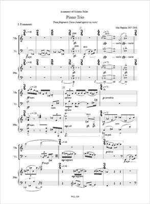 John Hopkins: Piano Trio: Klaviertrio
