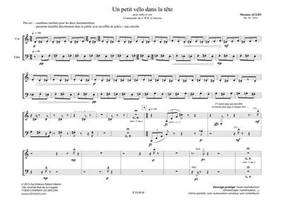 Maxime Aulio: Un Petit Velo Dans la Tete Op. 36: Tuba mit Begleitung