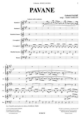 Gabriel Fauré: Pavane: (Arr. André Sablon): Oboe Duett