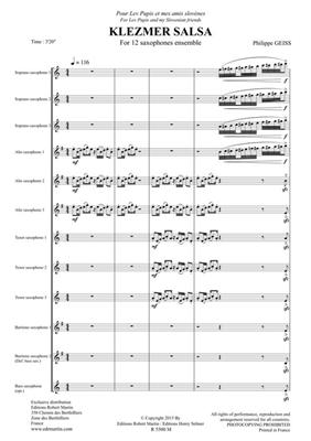 Philippe Geiss: Klezmer Salsa pour 12 Saxophones: Saxophon Ensemble