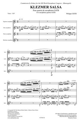 Philippe Geiss: Klezmer Salsa: Saxophon Ensemble