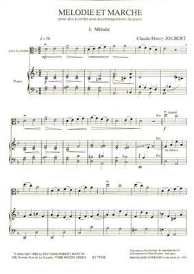 Claude-Henry Joubert: Mélodie et Marche: Viola mit Begleitung