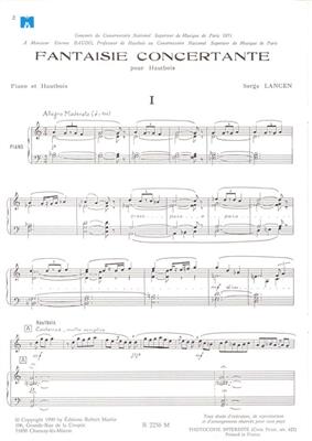 Serge Lancen: Fantaisie Concertante: Oboe mit Begleitung