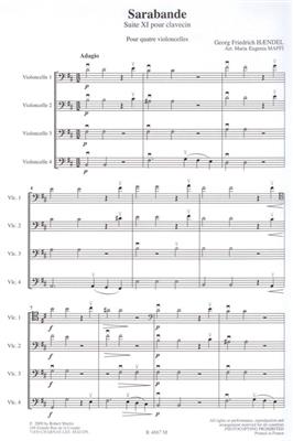 Georg Friedrich Händel: Sarabande Ext. Six Suite Pour Clavecin: (Arr. Maria Eugénia Maffi): Cello Ensemble