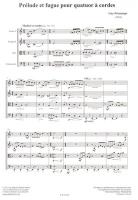 Guy Printemps: Prelude et Fugue Pour Quatuor a Cordes: Streichquartett