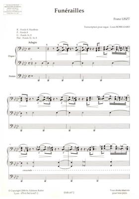 Franz Liszt: Funérailles pour Orgue: (Arr. Louis Robilliard): Orgel
