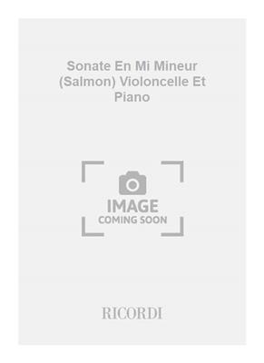 Benedetto Marcello: Sonate En Mi Mineur (Salmon) Violoncelle Et Piano: Cello Solo