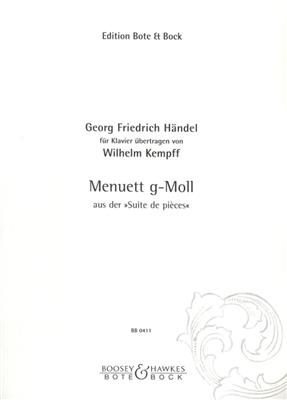Georg Friedrich Händel: Menuett g-moll ( Aus Der "Suite de Pièces" ): (Arr. Wilhelm Kempff): Klavier Solo