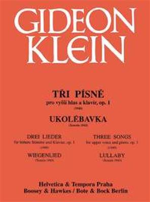 Gideon Klein: 3 Songs / Lullaby op. 1: (Arr. Vojtech Saudek): Gesang mit Klavier