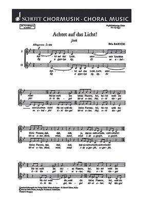 Béla Bartók: 18 Chorlieder: Frauenchor mit Begleitung