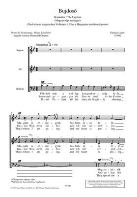 György Ligeti: Bujdosó - Bedruckung: Gemischter Chor mit Begleitung