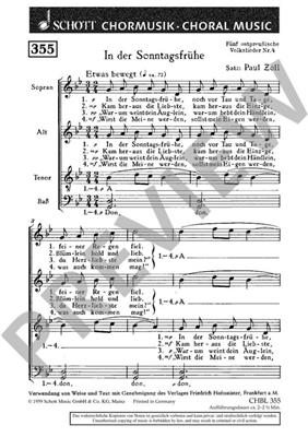 Paul Zoll: Funf ostpreusische Volkslieder: Gemischter Chor A cappella