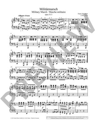 Franz Schubert: Militärmarsch Opus 51/1: Klavier vierhändig