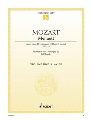 Wolfgang Amadeus Mozart: Menuet Kv334: Violine mit Begleitung