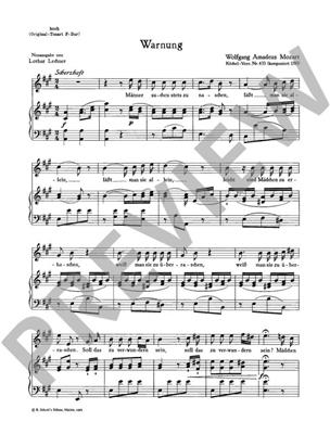 Wolfgang Amadeus Mozart: Warnung Arie (Kv433): Gesang mit Klavier
