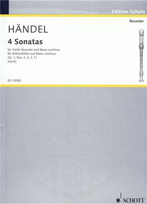 Georg Friedrich Händel: Sonaten(4) Opus 1/2.4.7.11: Altblockflöte mit Begleitung