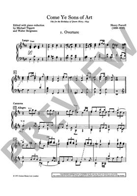 Henry Purcell: Come Ye Sons Of Art - Vocal Score: Gemischter Chor mit Ensemble